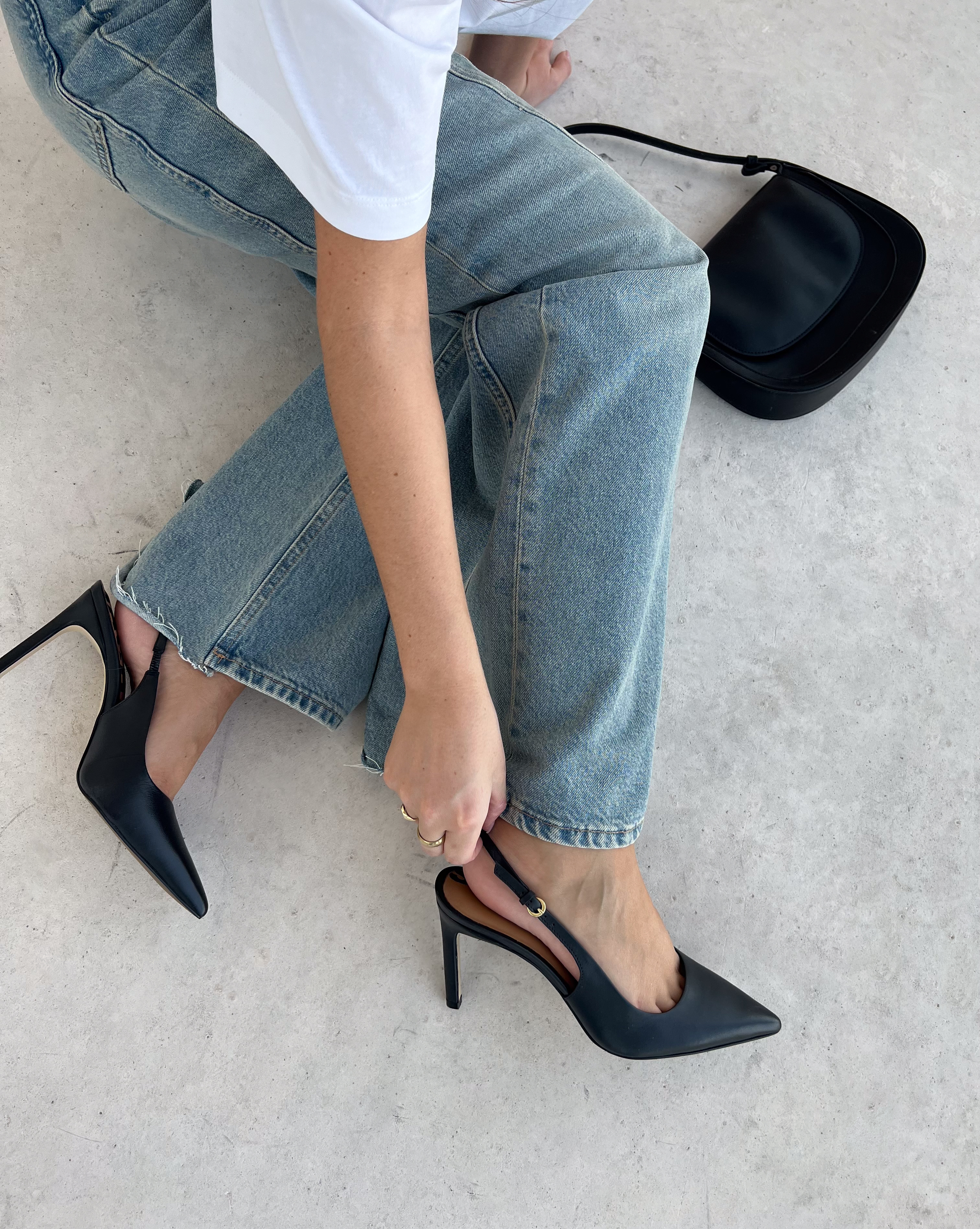 Slingback pumps lage hak sale